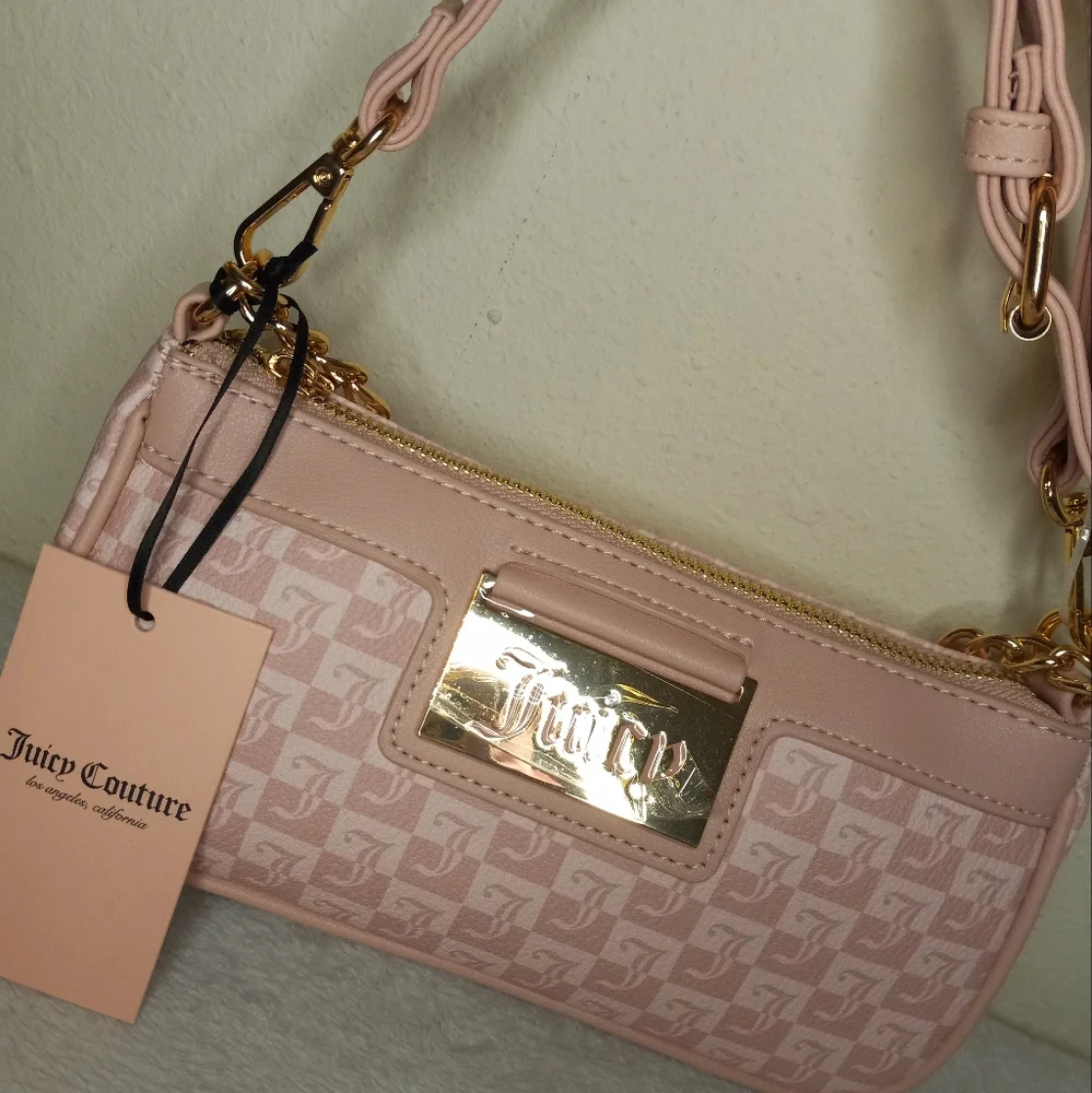 NWT JUICY COUTURE PINK AND WHITE CROSSBODY - Picture 2 of 5